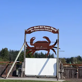 a sign for a crab restaurant