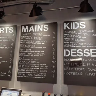 Menu board.