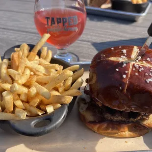 Pretzel burger