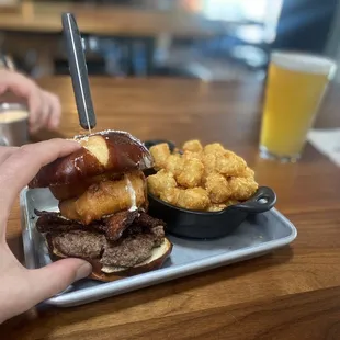 Pretzel burger