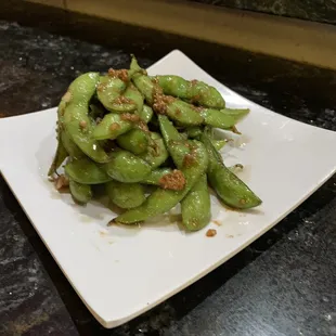 Spicy Garlic Edamame