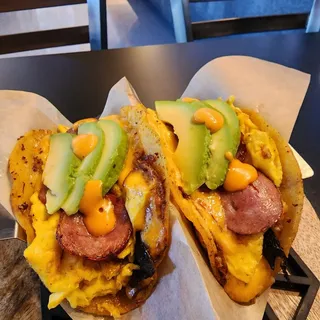 Kielbasa Egg Tacos