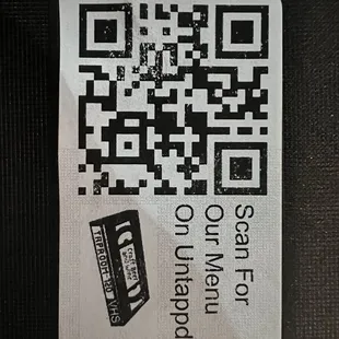 Menu QR code