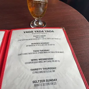 Happy Hour Menu