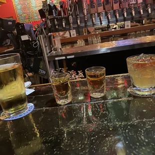 Whiskey Sour, Jameson shots, ace pineapple cider