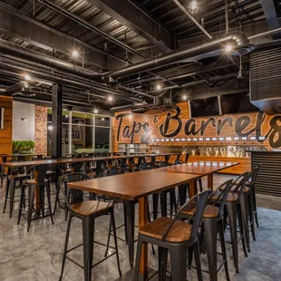 the interior of the tap and barrel