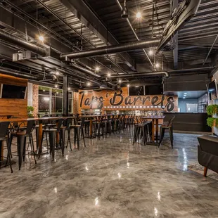 the interior of the tap and barrel