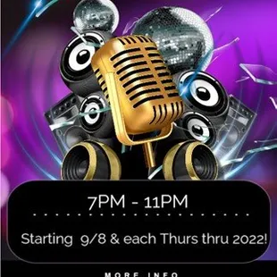 Karaoke Thursdays! Every THURS in 2022.
7pm to last call for songs and drinks at 11pm.