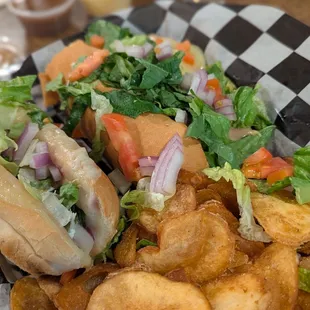 Italian Sub with homemade chips