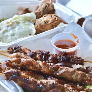 skewers (5) &amp; adobo