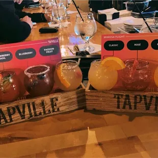 a selection of tapville cocktails