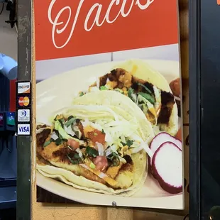 a taco shop sign