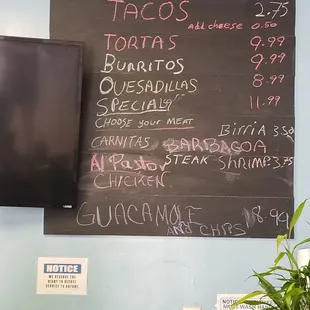 menu