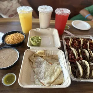 Best quesadilla ever and family platter.