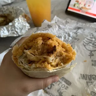 Burrito was full of rice and little to no meat.