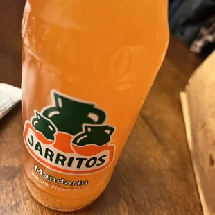 a bottle of orange juice