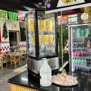 a taqueria with refrigerated food