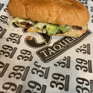 Torta 39 de fajita, pollo, o deshebrada.