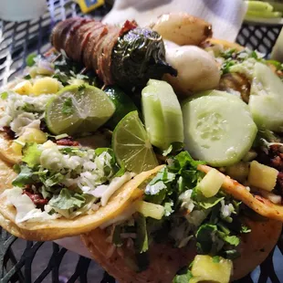 a plate of tacos