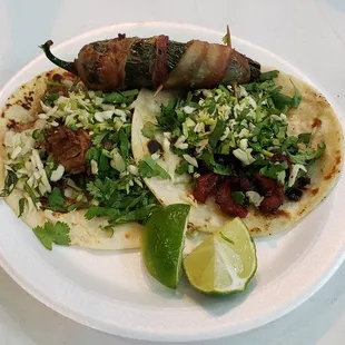 Al Pastor + Carnitas + Bacon Wrapped Jalapeno at 7 Estrellas [@ATXFYI]