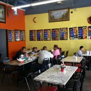 people eating at tables