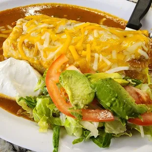 Smothered Bean and Cheese Burrito