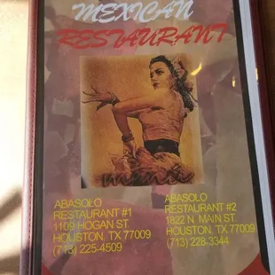 a menu for a mexican restaurant