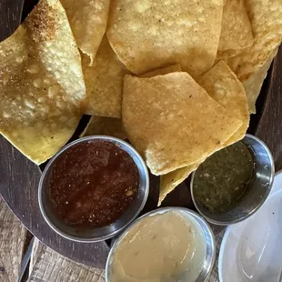 Chips and salsa sampler - best queso!!!
