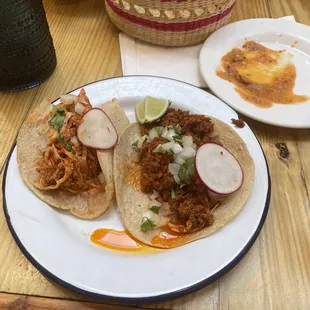 Chicken Tinga Taco, Chorizo Taco