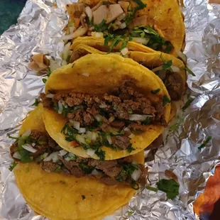 Lengua and buche tacos.