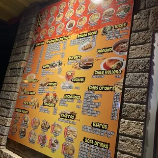 Menu board