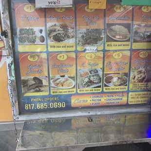 a food truck with menus