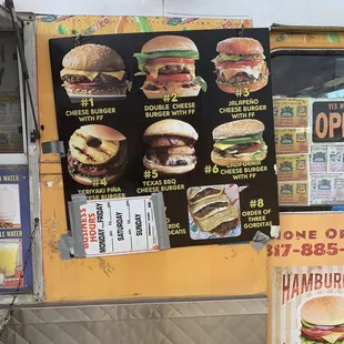 a food truck with menus