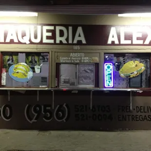 the front of the restaurant