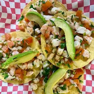 4 tostadas de ceviche