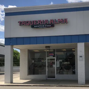 the front of the restaurant
