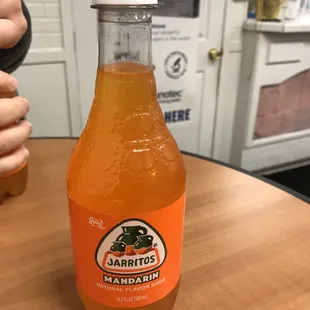 a bottle of orange juice