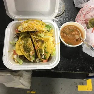 Taco heaven 1.40 apiece and the whole beans got to try them