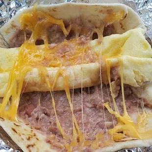 Bean egg cheese taquito