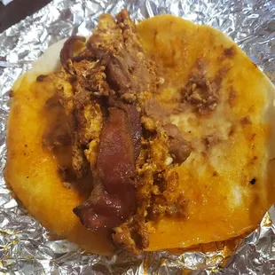 Chorizo egg bean cheese bacon