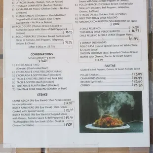 the menu