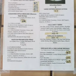 a menu on a table