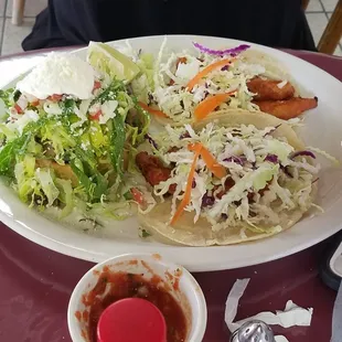 2 fish tacos &amp; a sope
