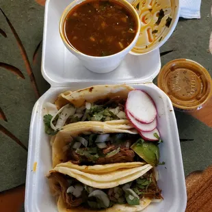 Birria Street Tacos with consomme