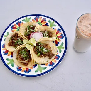 Tacos onion cilantro Choice of meat