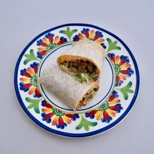 Burritos cheese rice beans onions cilantro lettuce sour cream Choice of me