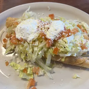 3 Chicken Flautas Lunch Plate (no rice or beans)