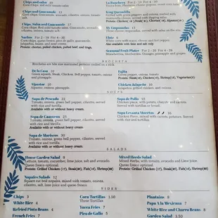 menu