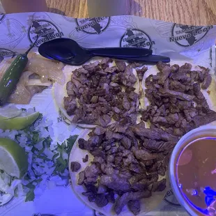 3 steak tacos