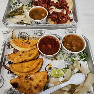 Trompo and birria tacos